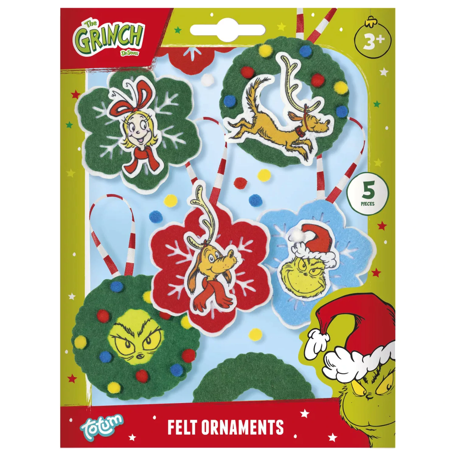 The Grinch Dr. Seuss Weihnachtsbaumschmuck 5-teiliges Set Produktfoto