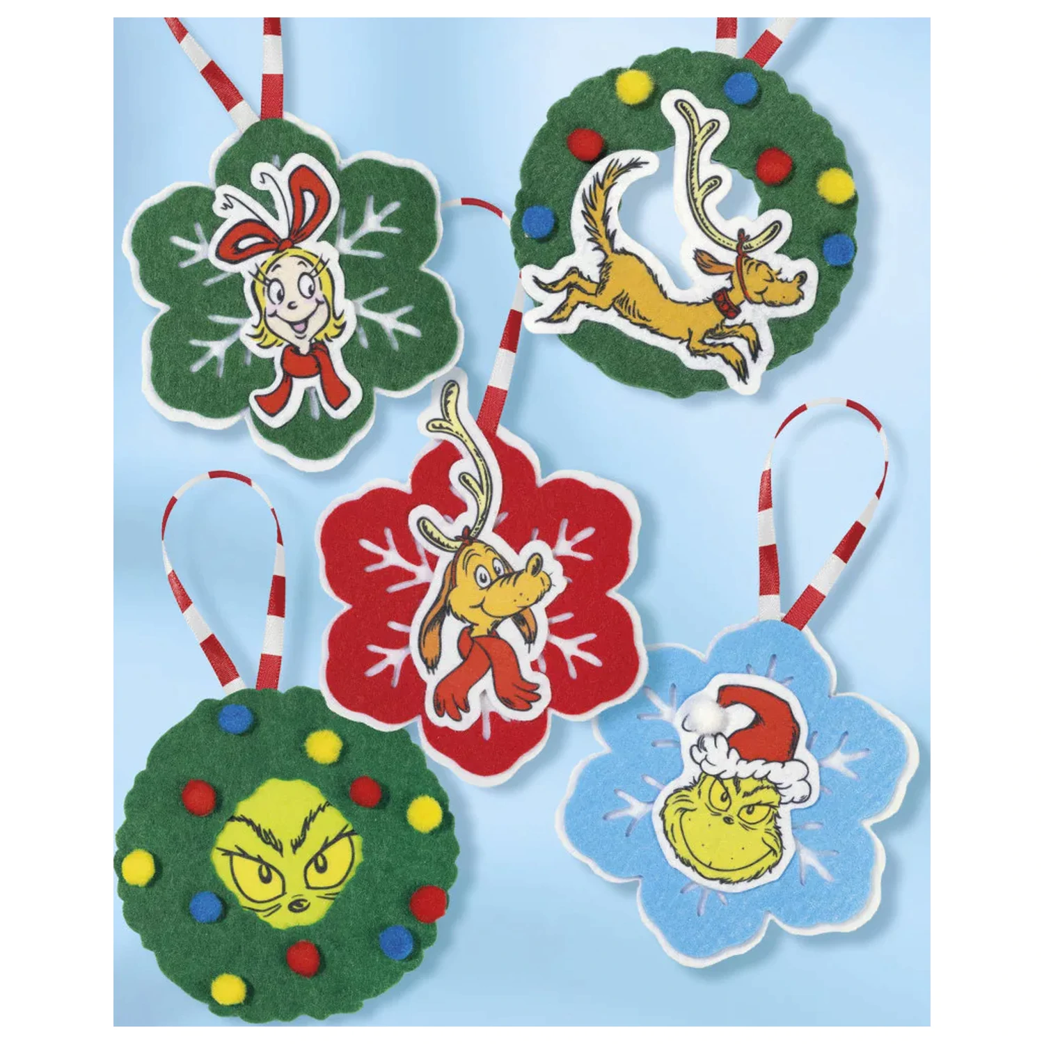 The Grinch Dr. Seuss Weihnachtsbaumschmuck 5-teiliges Set Produktfoto