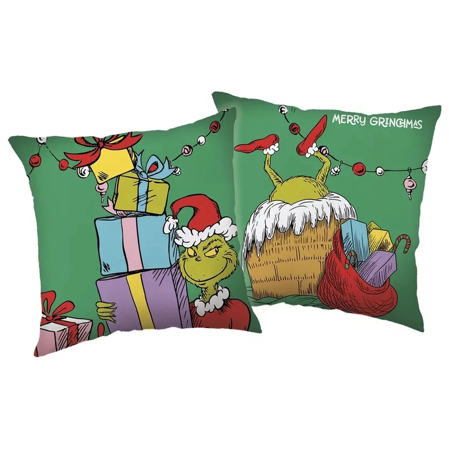 How the Grinch Stole Christmas Presents Kissen, Dekoratives Kissen 40x40 cm Produktfoto
