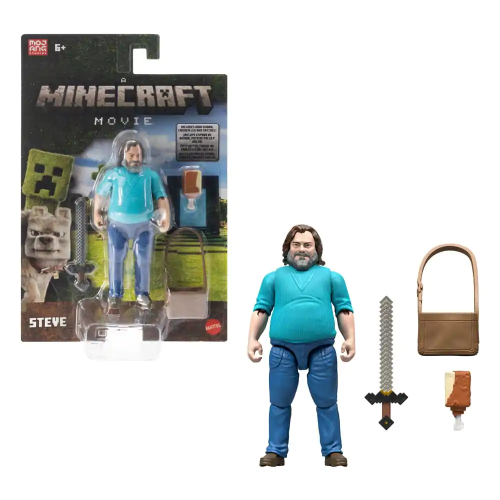 Eine Minecraft Movie Action Figur Steve 10 cm Produktfoto