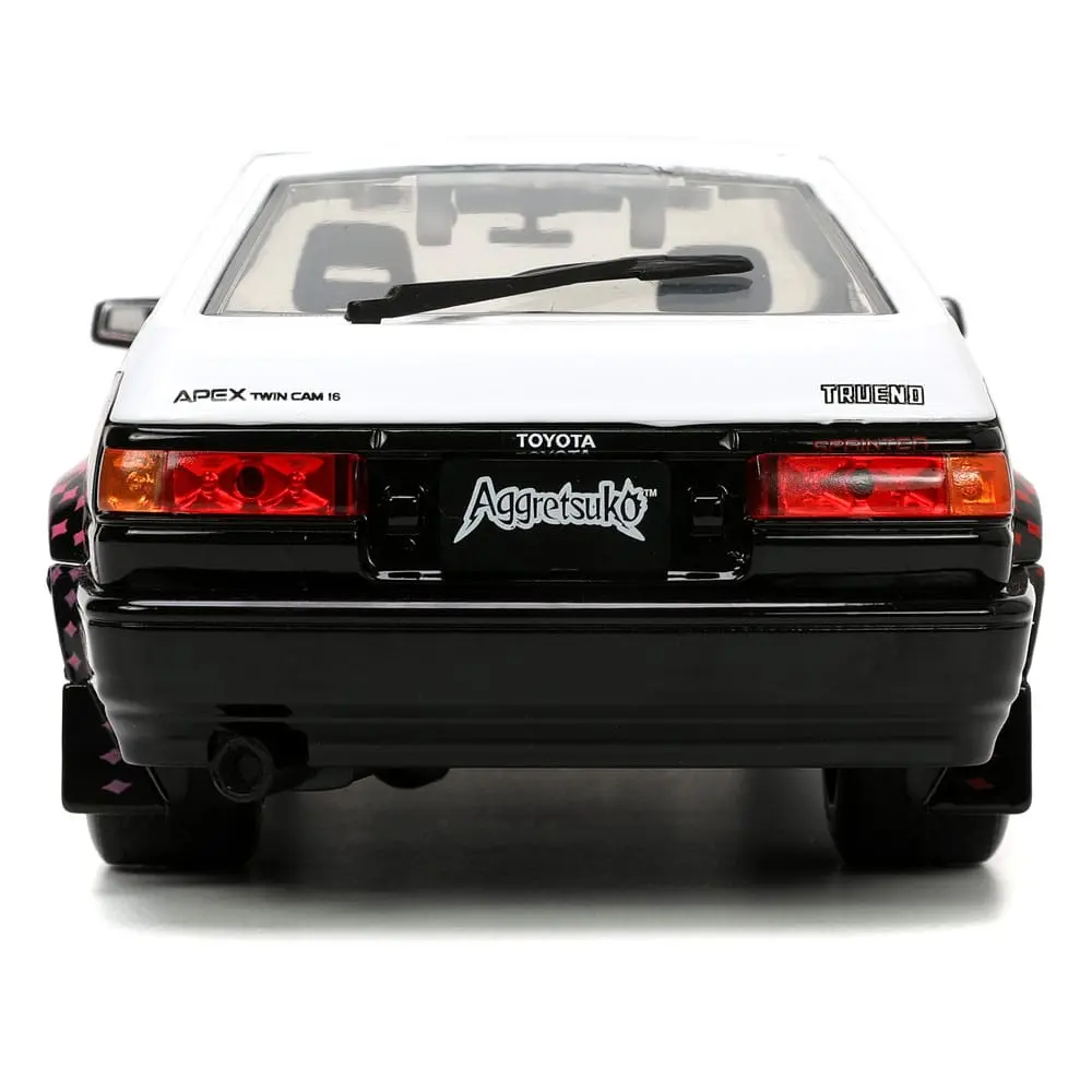 Aggretsuko Hollywood Rides Diecast Model 1/24 1986 Toyota Trueno with Aggretsuko Figur Produktfoto