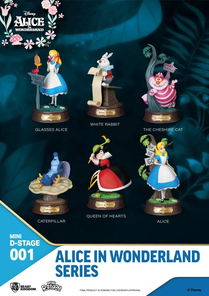 Alice im Wunderland Mini Diorama Stage Statuen 6-er Pack 10 cm Produktfoto