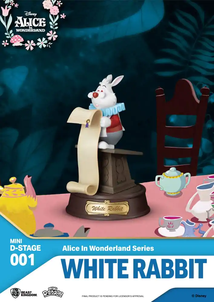 Alice im Wunderland Mini Diorama Stage PVC Statue White Rabbit 10 cm termékfotó
