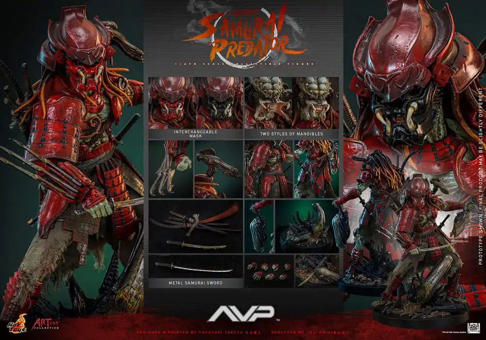 Alien vs. Predator Artist Collection Actionfigur 1/6 Akaoni Samurai Predator 35 cm Produktfoto