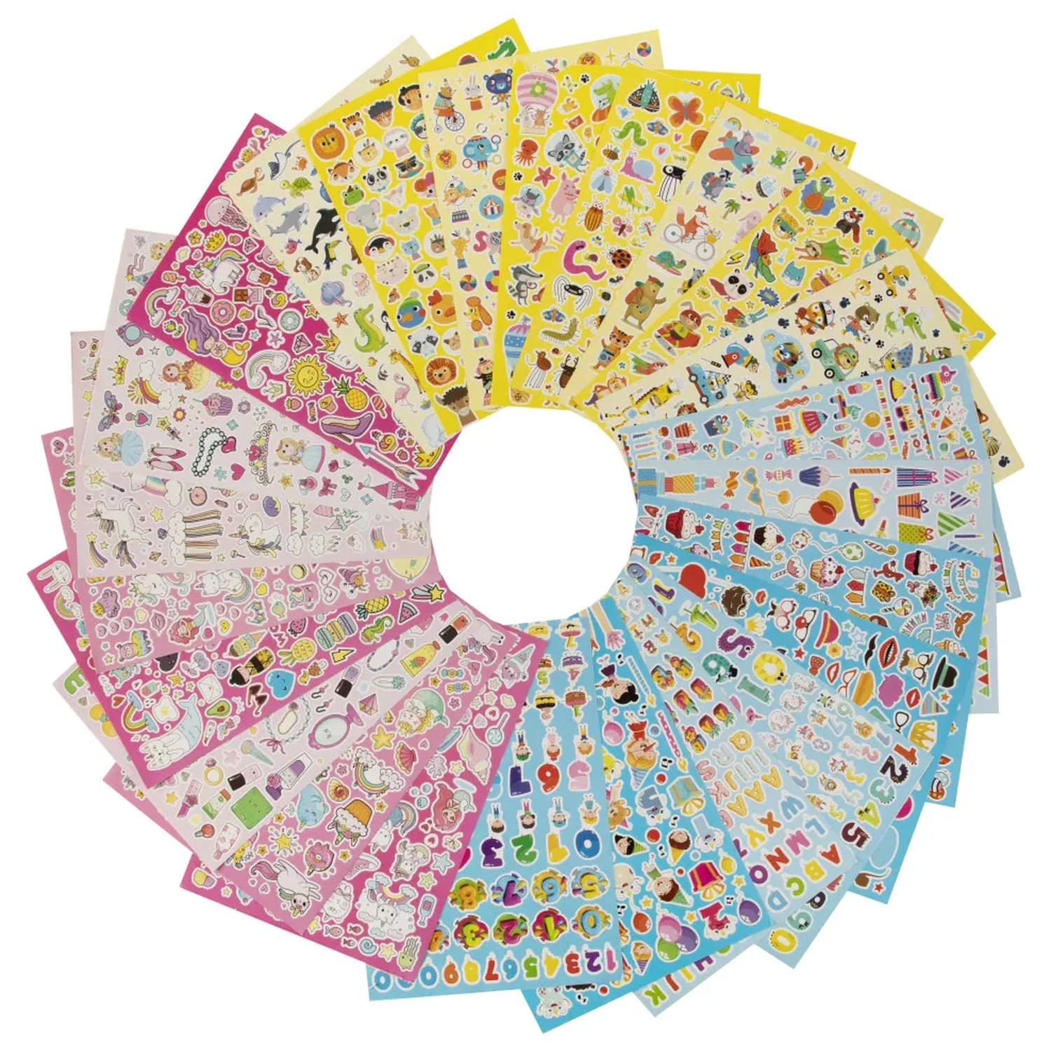 Animal gelbes Sticker Pack, 8 Blatt Produktfoto