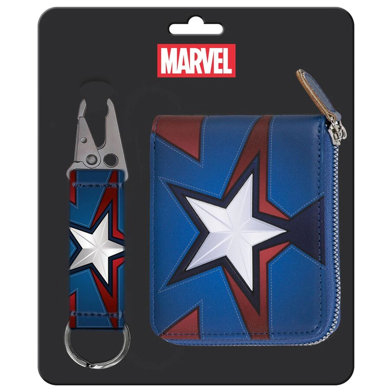 Marvel Captain America Schlüsselanhänger + Geldbörsen Set Produktfoto