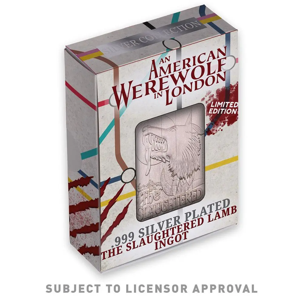 American Werewolf Replik Metallbarren Slaughtered Lamb Pub Sign (versilbert) Produktfoto