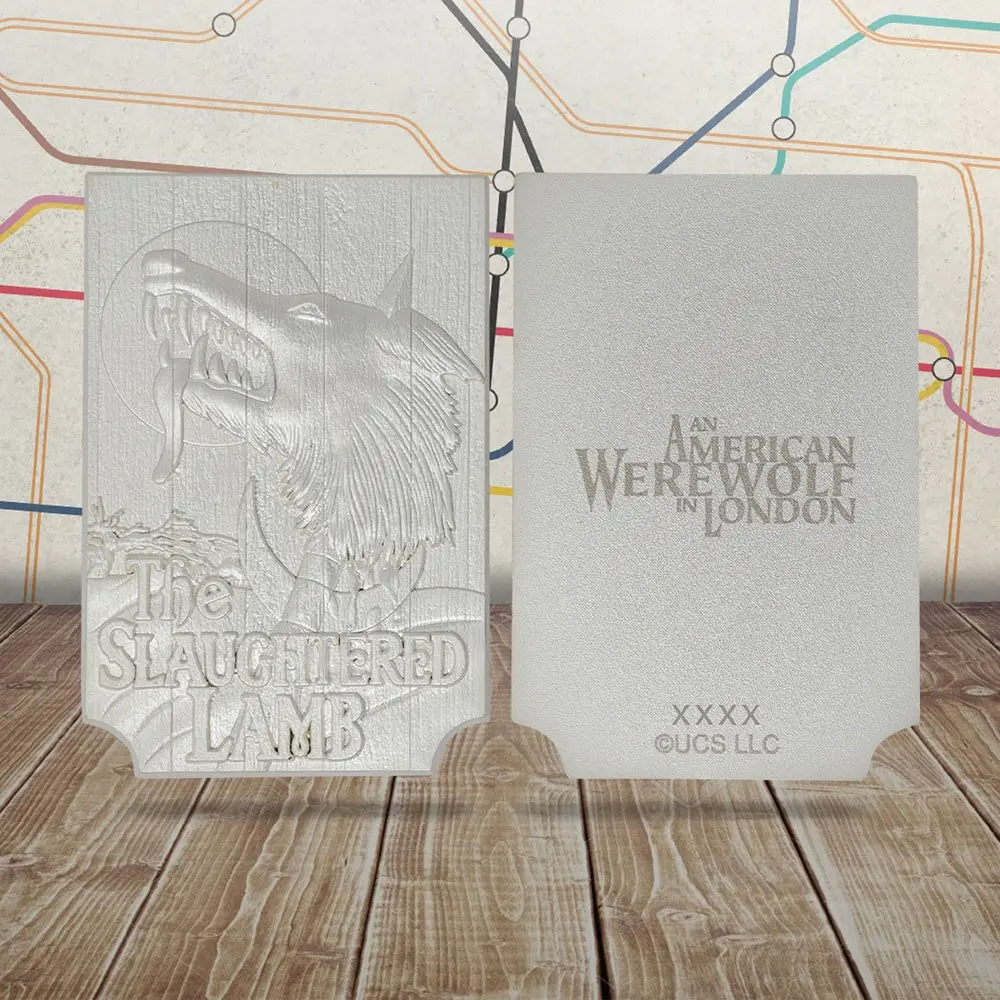 American Werewolf Replik Metallbarren Slaughtered Lamb Pub Sign (versilbert) Produktfoto