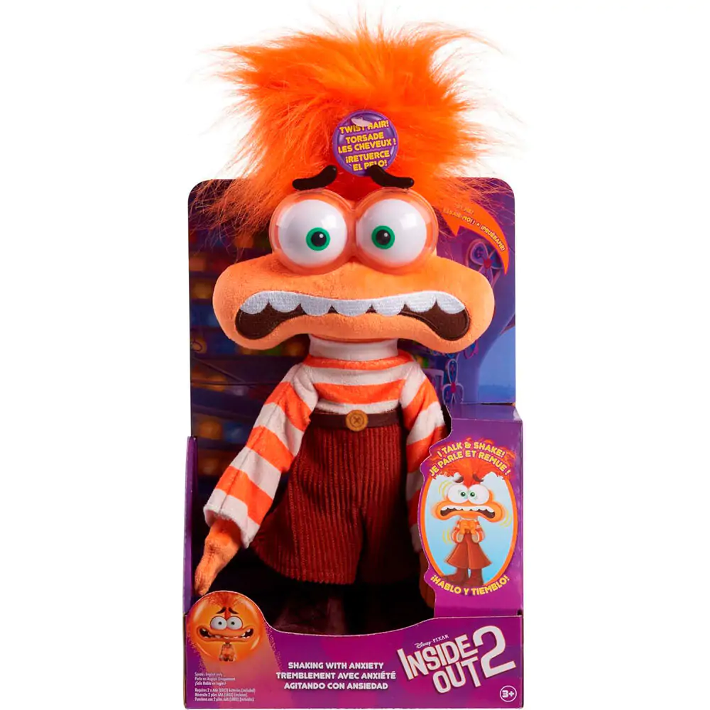 Englische Version Disney Pixar Inside Out 2 Anxiety interaktive Plüschfigur 35cm Produktfoto