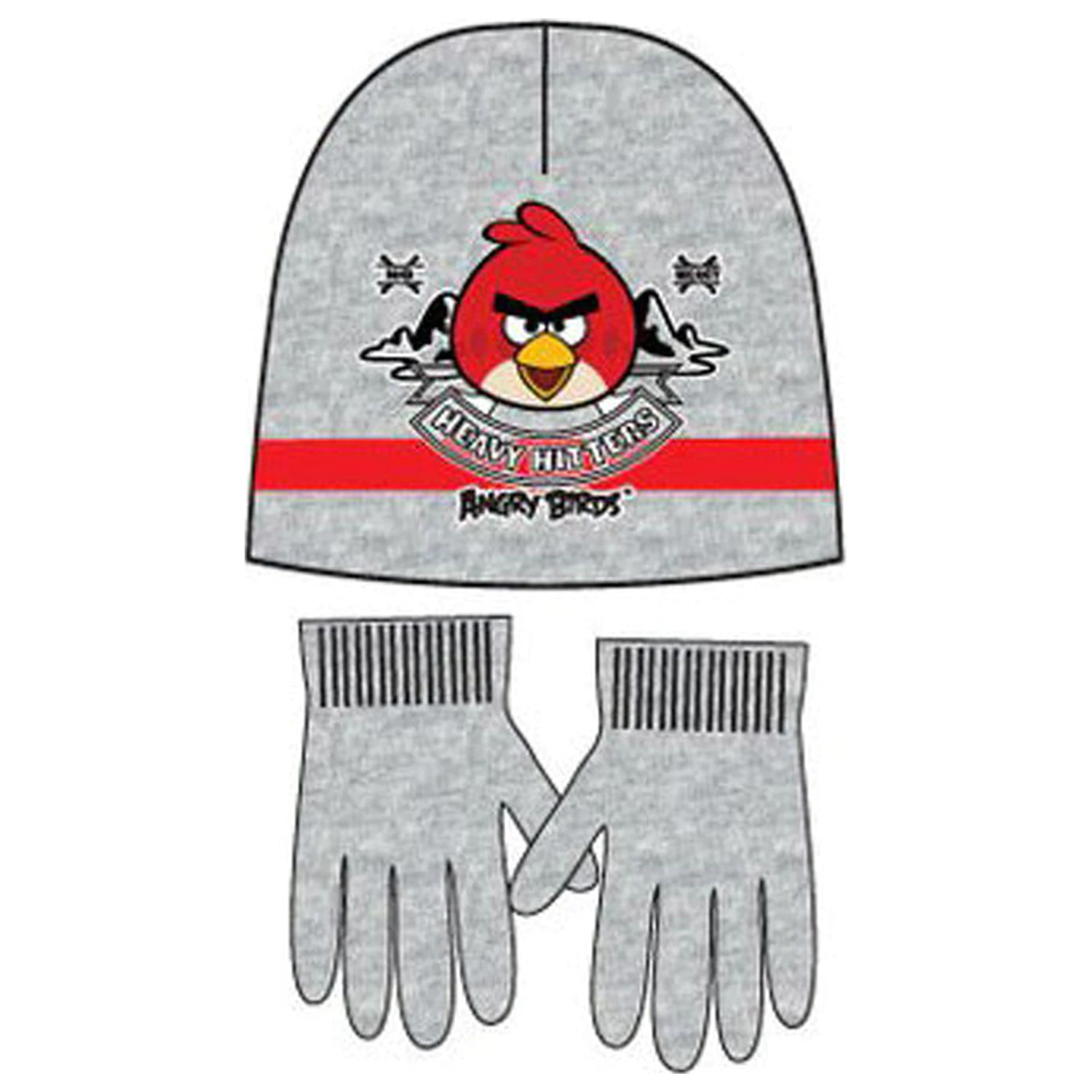 Angry Birds Heavy Hitters Grey Kinder Mütze + Handschuhe Set 54 cm Produktfoto
