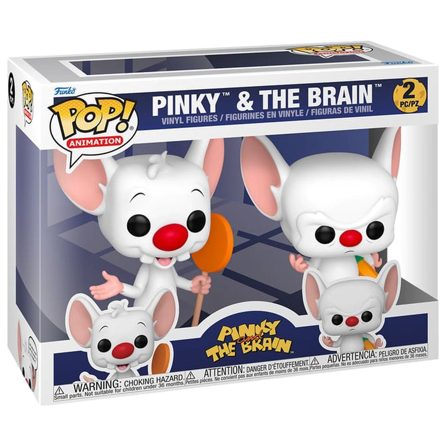 Animaniacs Funko POP! Television Vinyl Figuren 2er-Pack Pinky & The Brain 9 cm Produktfoto