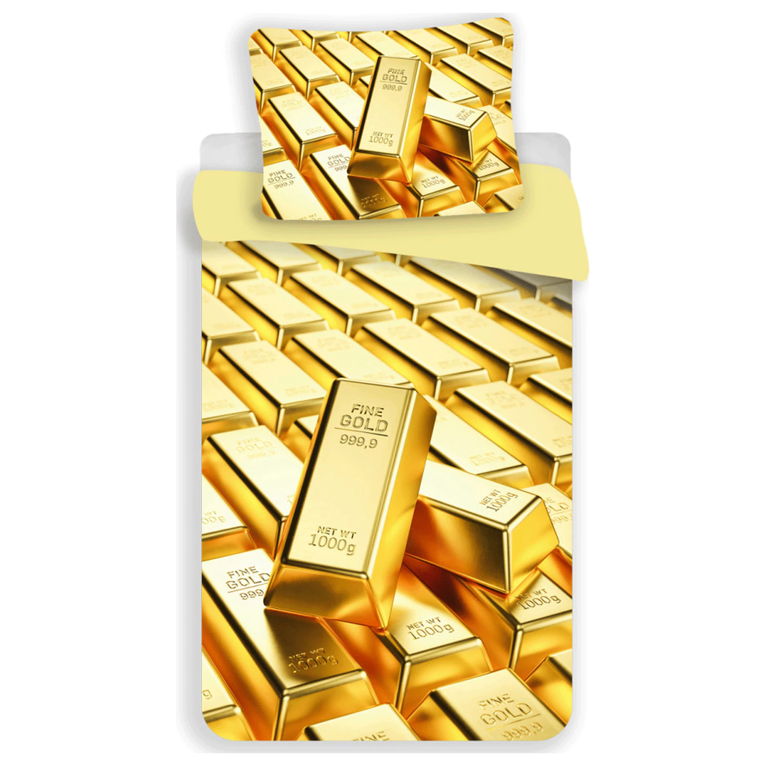 Gold Bar Gold Mikrofaser-Bettbezug Produktfoto