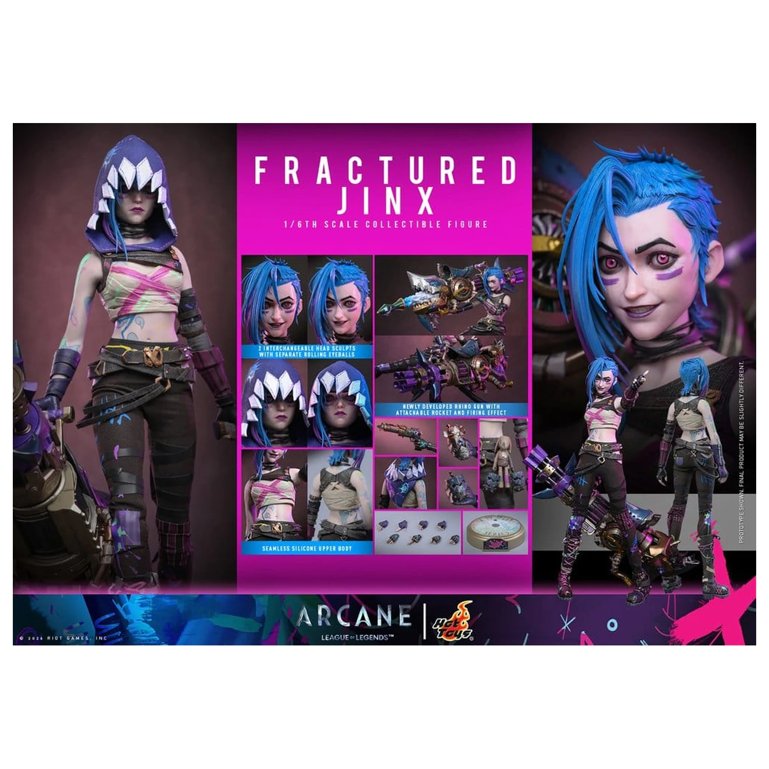 Arcane Actionfigur 1/6 Fractured Jinx 28 cm Produktfoto