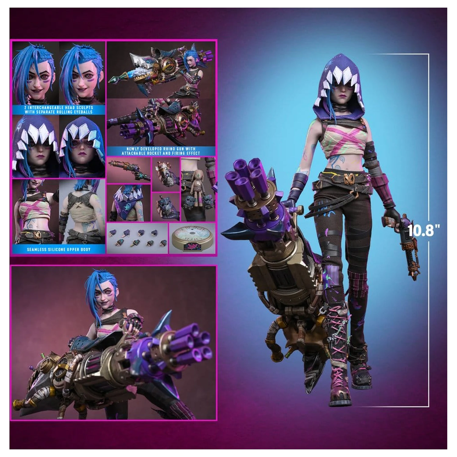 Arcane Actionfigur 1/6 Fractured Jinx 28 cm Produktfoto