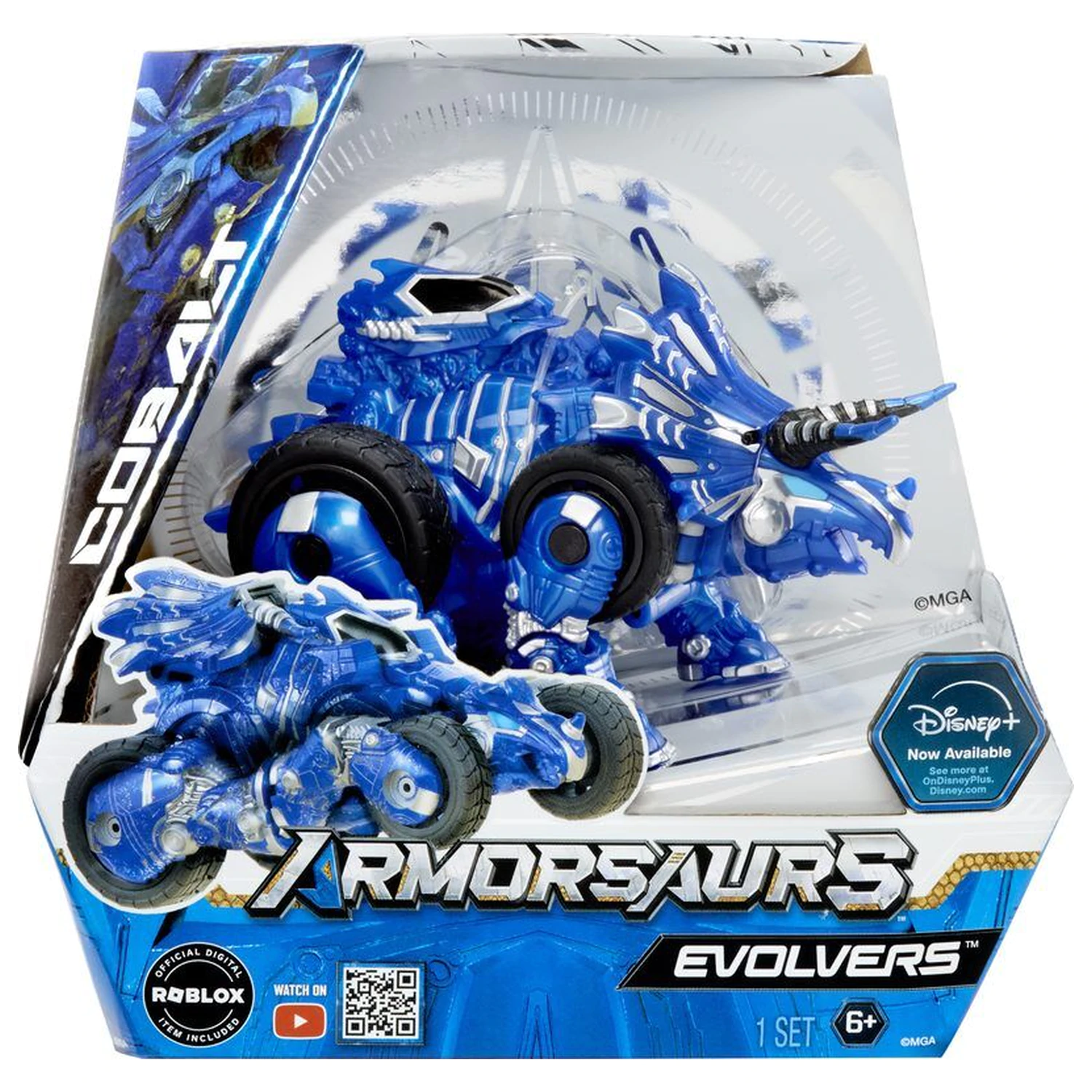 Armorsaurs Evolver Triceratops Cobalt Figur Produktfoto