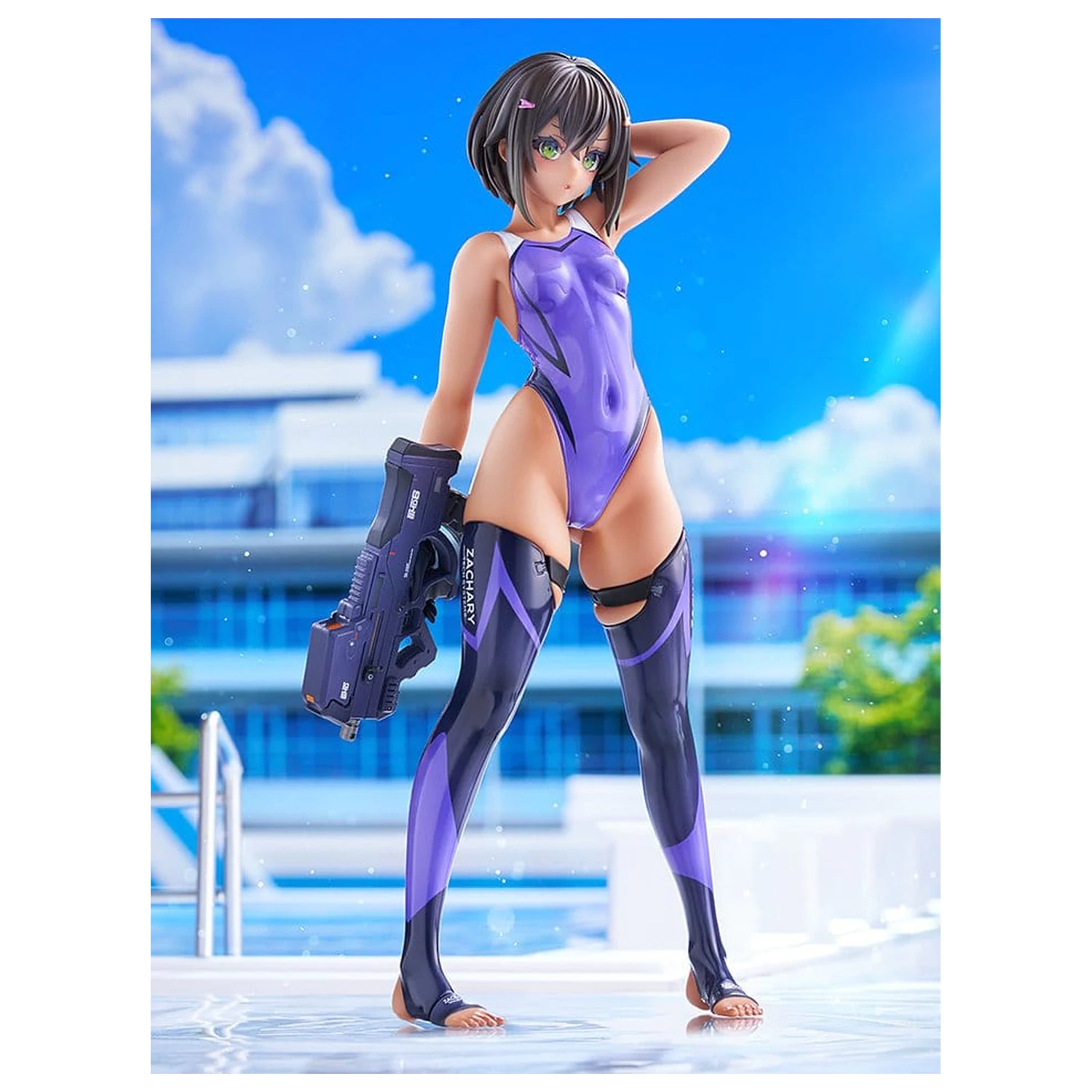 Arms Note PVC Figur 1/7 Buchou-chan of the Swimming Club Purple Swimsuit Ver. 22 cm Produktfoto