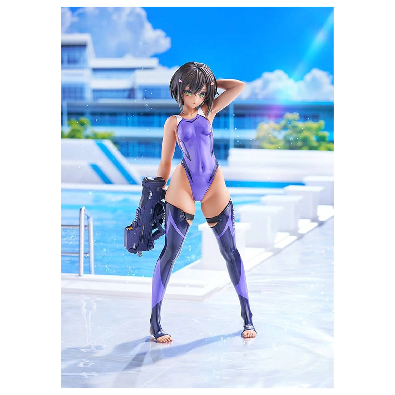 Arms Note PVC Figur 1/7 Buchou-chan of the Swimming Club Purple Swimsuit Ver. 22 cm Produktfoto