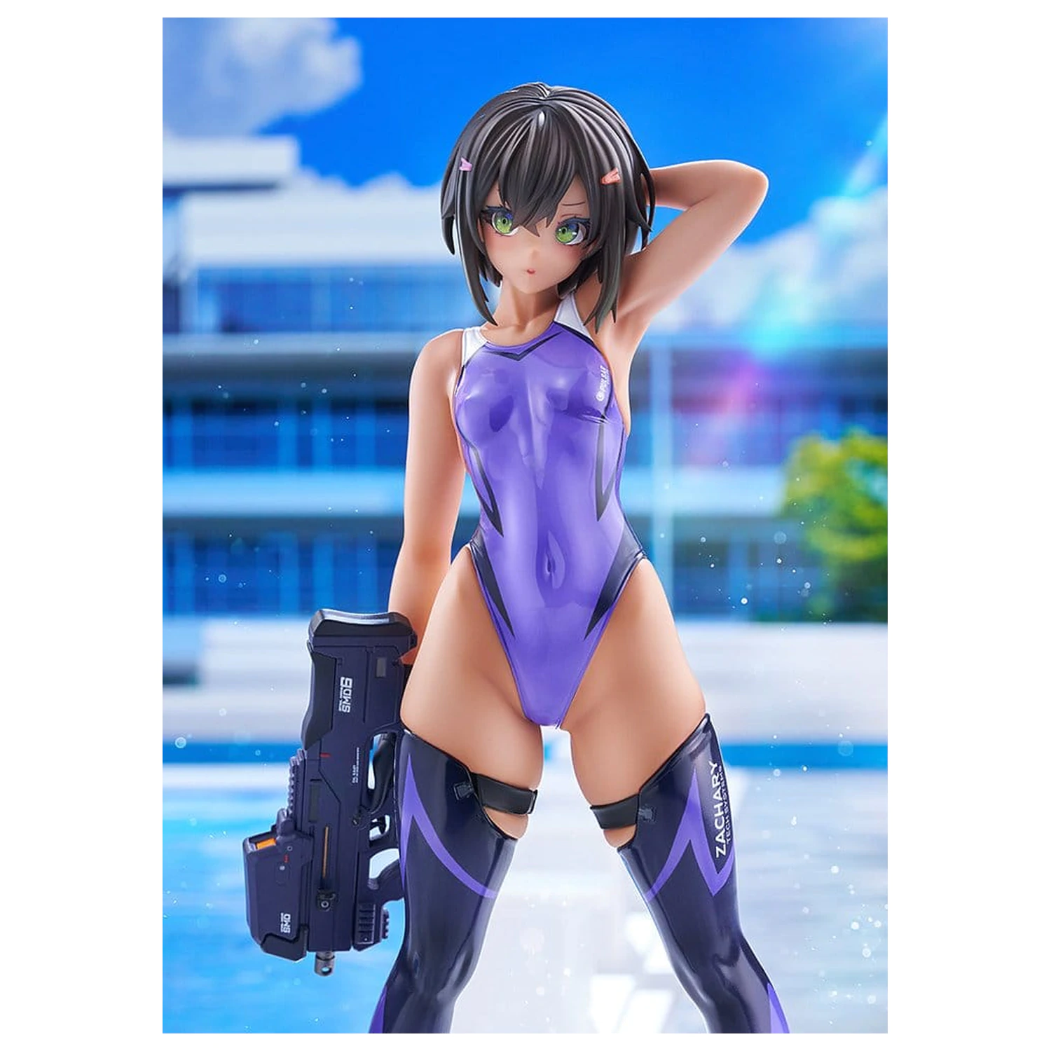 Arms Note PVC Figur 1/7 Buchou-chan of the Swimming Club Purple Swimsuit Ver. 22 cm Produktfoto