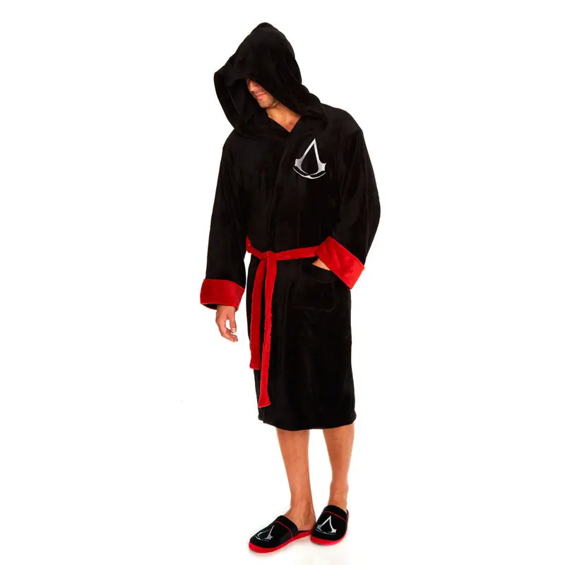 Assassin's Creed Fleece-Bademantel White Logo Produktfoto