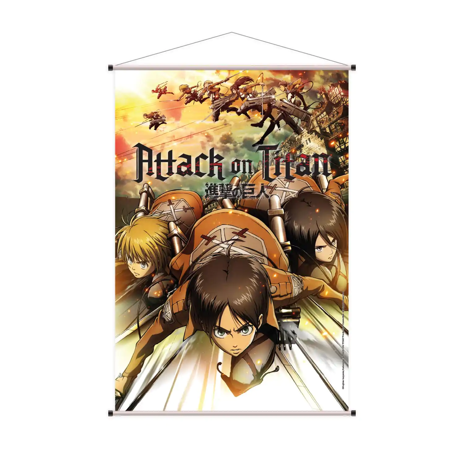 Attack on Titan Wandrolle Eren, Mikasa & Armin 60 x 90 cm Produktfoto