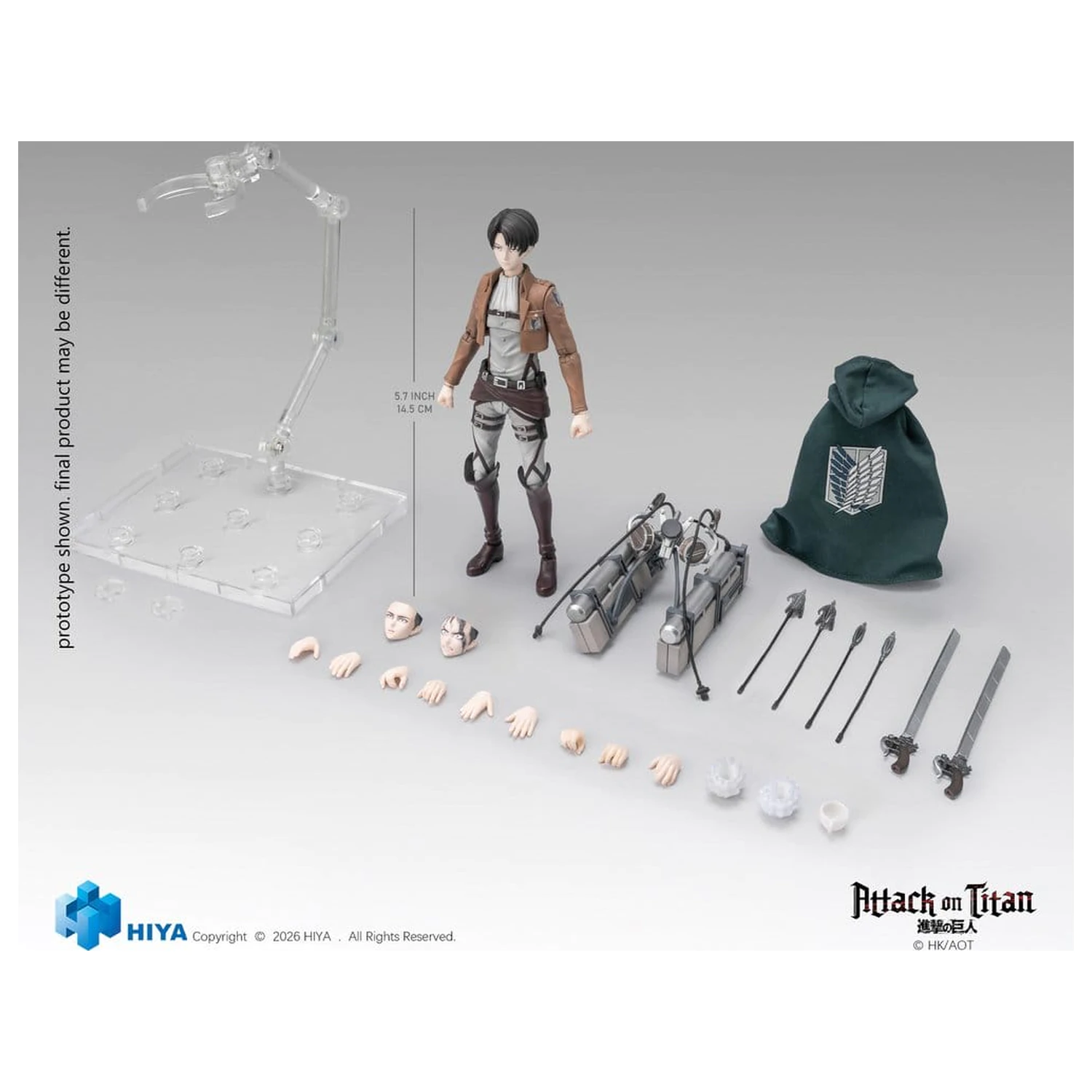 Attack on Titan Exquisite Basic Series Actionfigur 1/12 Levi Ackerman 15 Zentimeter Produktfoto