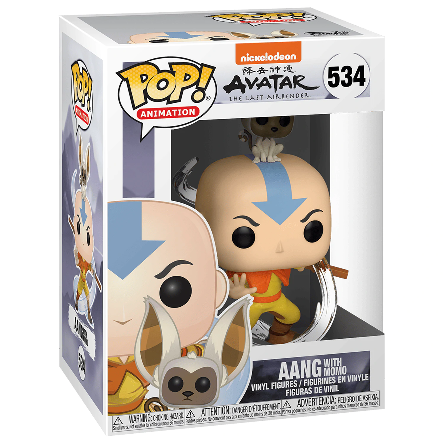 Avatar Der Herr der Element POP! Animation Vinyl Figur Aang w/ Momo 9 cm Produktfoto