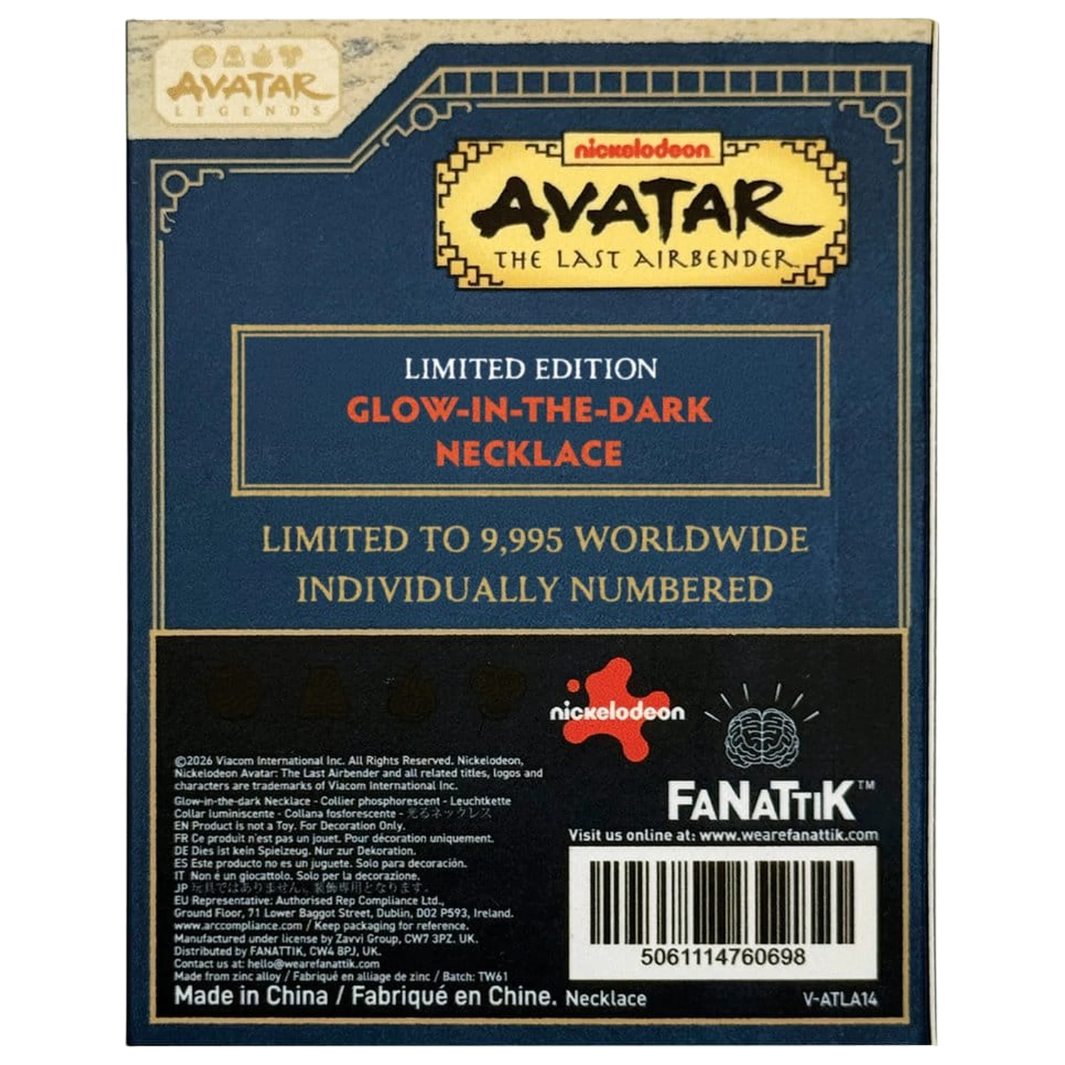 Avatar: The Last Airbender Limited Edition im Dunkeln leuchtende Elemente Halskette Produktfoto