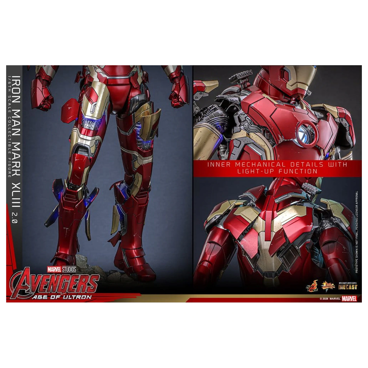 Avengers: Age of Ultron Film Meisterstück Diecast Actionfigur 1/6 Iron Man Mark XLIII (2.0) 32 cm Produktfoto