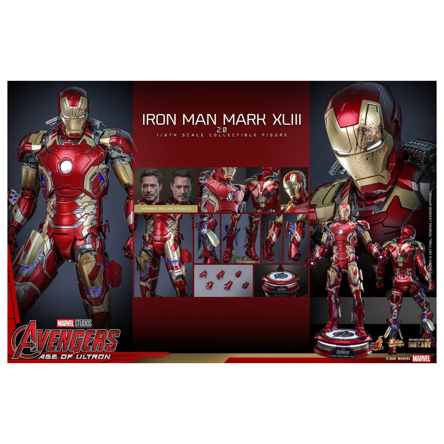 Avengers: Age of Ultron Film Meisterstück Diecast Actionfigur 1/6 Iron Man Mark XLIII (2.0) 32 cm Produktfoto