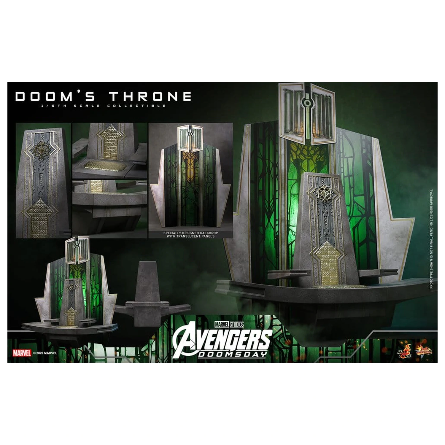 Avengers: Doomsday Movie Masterpiece Actionfigur Zubehör 1/6 Doom's Throne 33 cm Produktfoto
