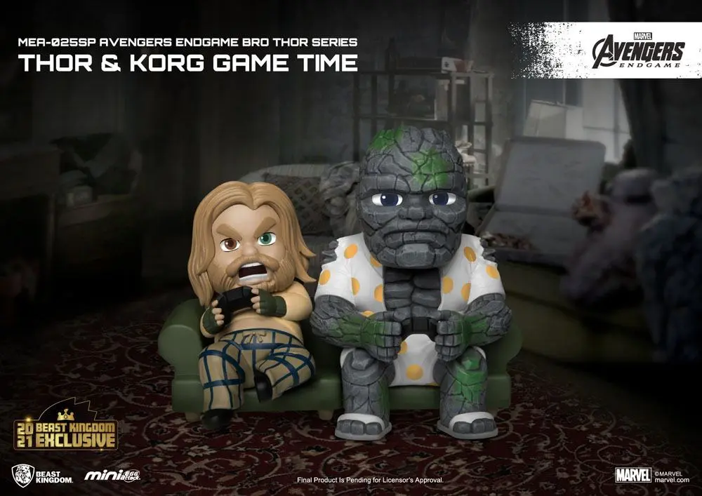 Avengers: Endgame Mini Egg Attack Figur Bro Thor & Korg Game Time heo EMEA Exclusive 8 cm Produktfoto