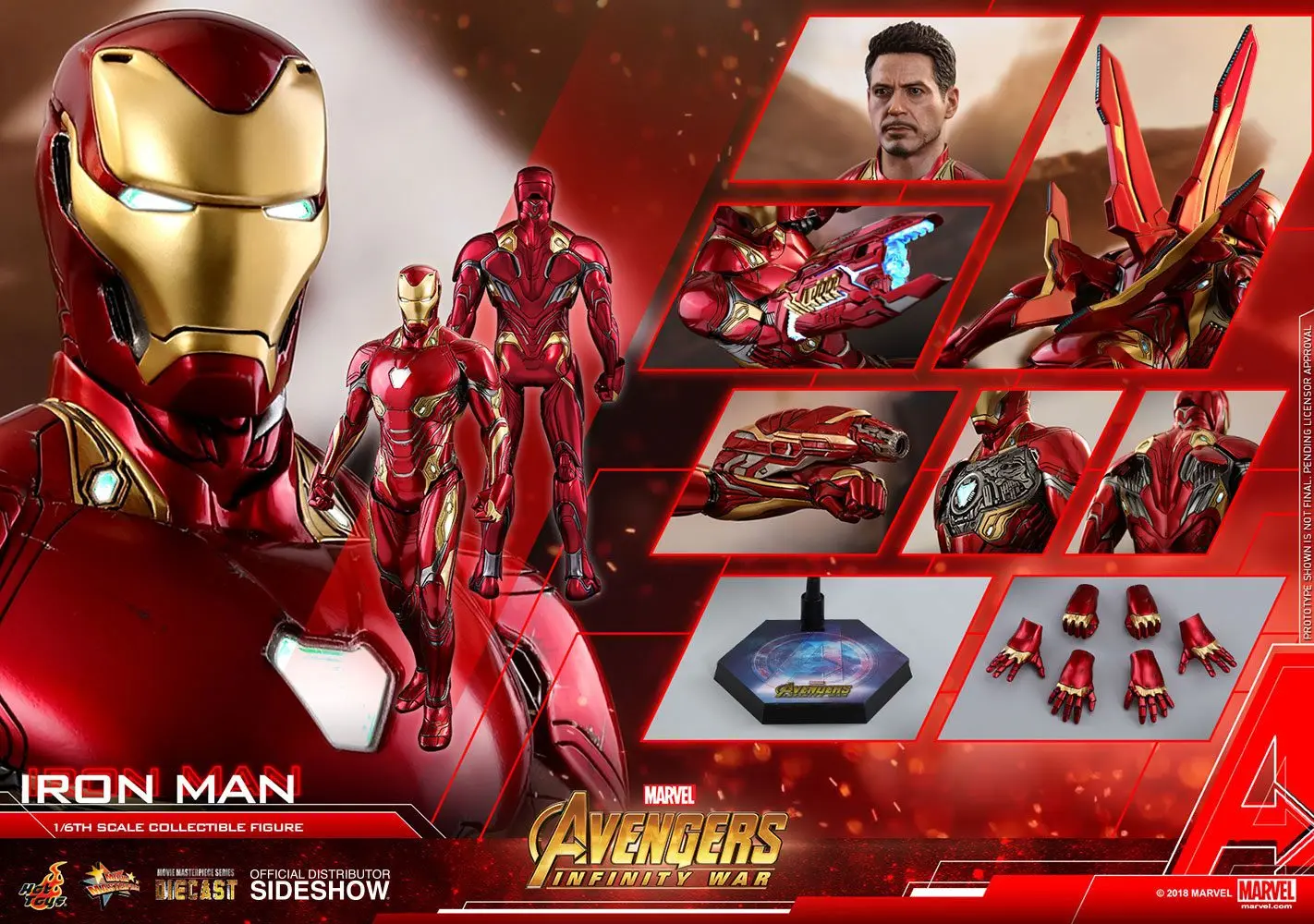 Avengers Infinity War Diecast Movie Masterpiece Actionfigur 1/6 Iron Man 32 cm termékfotó