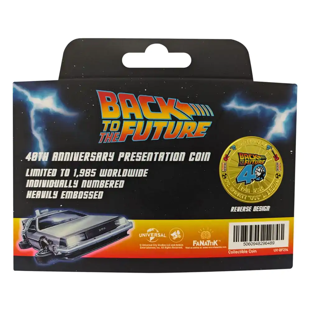 Back To The Future Sammlermünze 40. Jubiläum Limitierte Edition Produktfoto