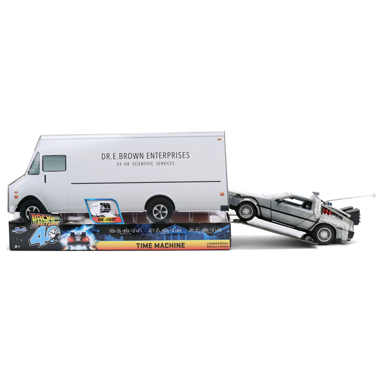 Back to the Future 40. Jubiläum Time Machine Hollywood Rides DeLorean Replik Produktfoto