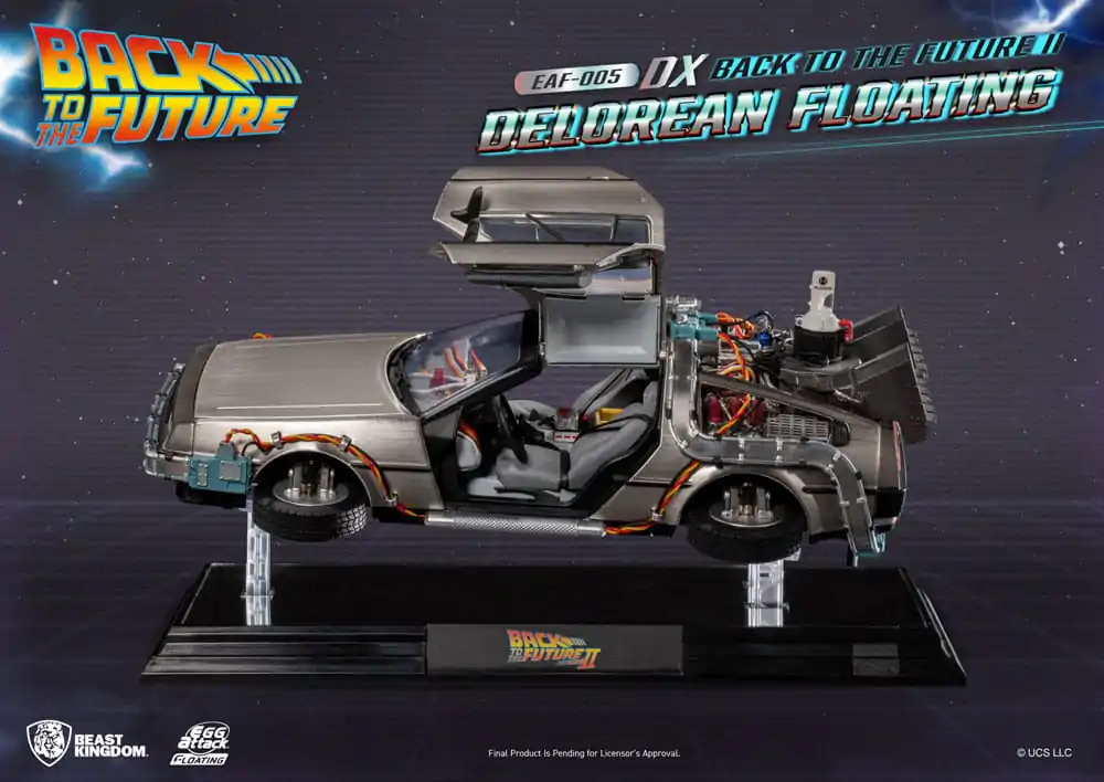 Back to the Future Egg Attack Floating Statue Back to the Future II DeLorean Deluxe Version 20 cm Produktfoto