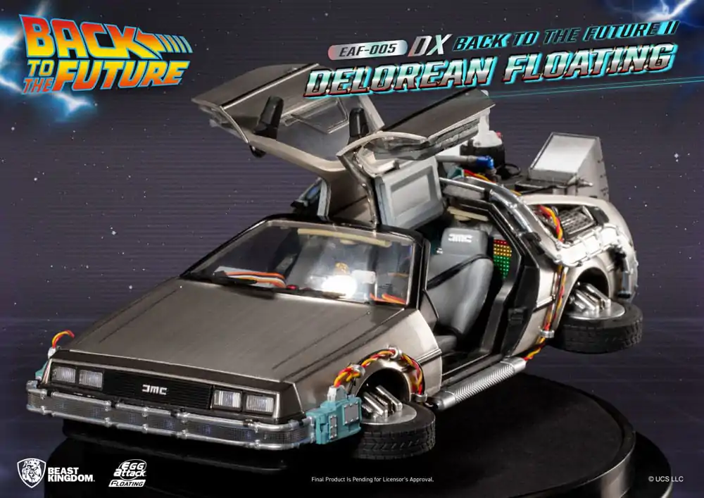 Back to the Future Egg Attack Floating Statue Back to the Future II DeLorean Deluxe Version 20 cm Produktfoto