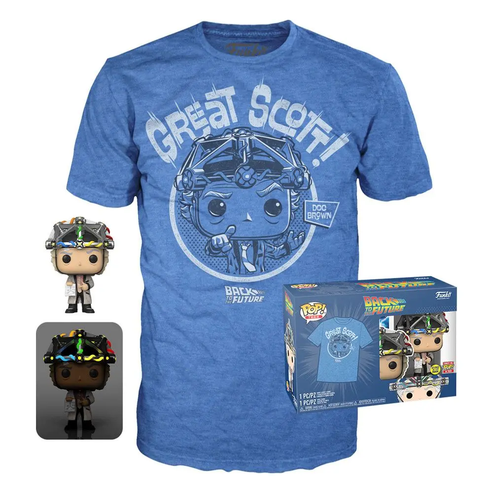 Back to the Future Funko POP! Figur & T-Shirt Set Doc with Helmet termékfotó