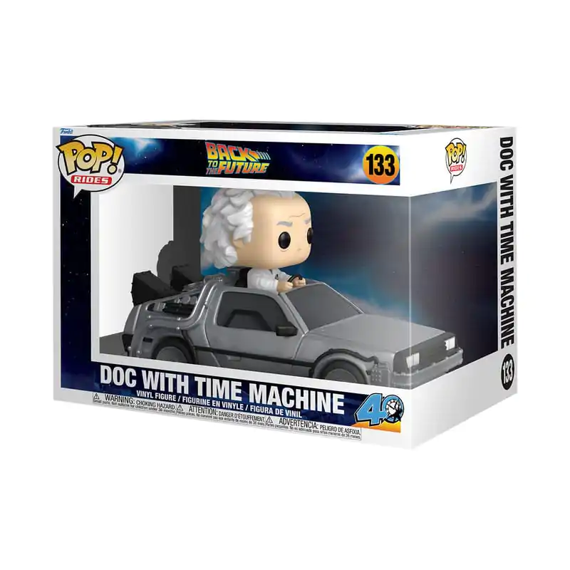 Zurück in die Zukunft Funko POP! Rides Deluxe Vinyl Figur Doc mit Zeitmaschine 9 cm Produktfoto