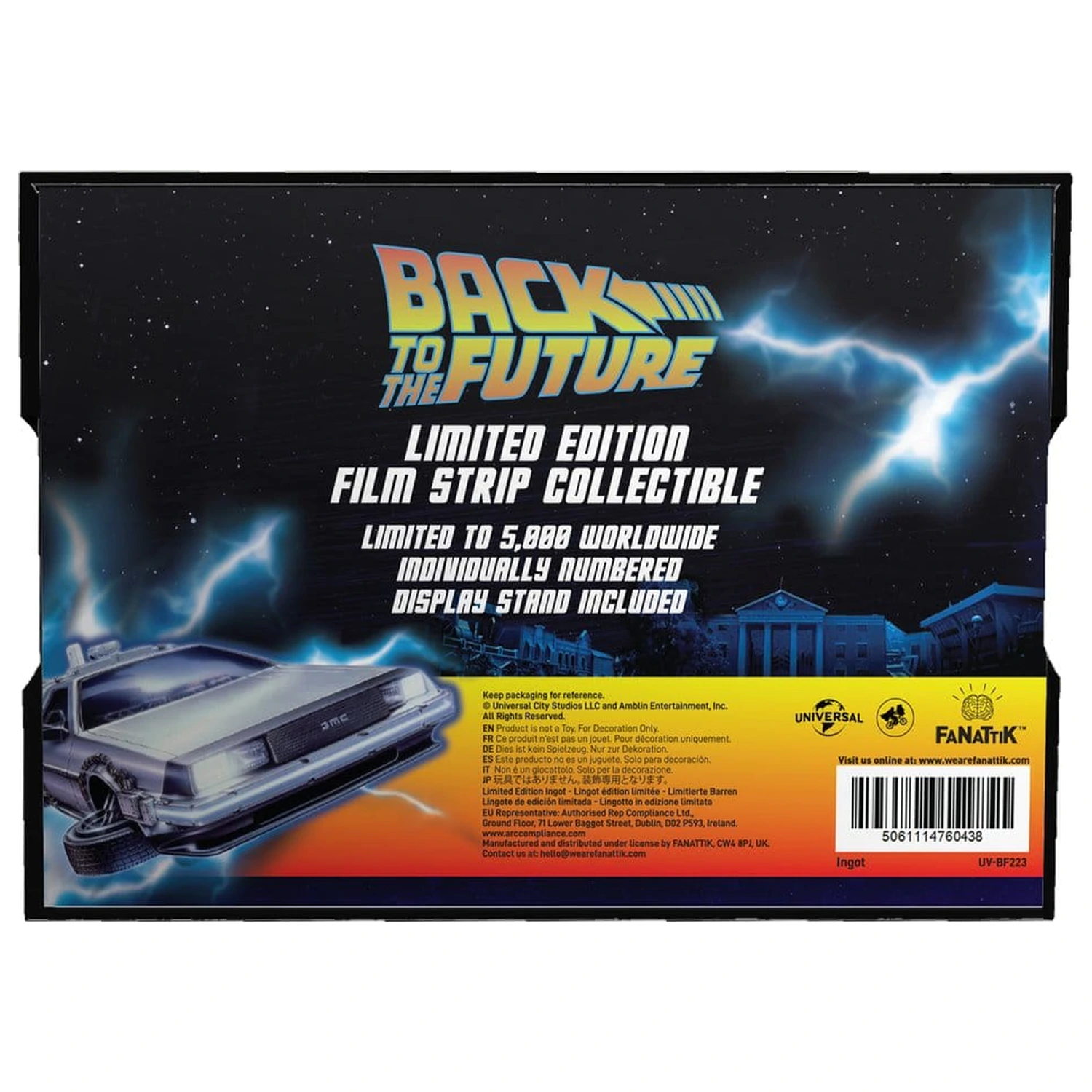 Back to the Future Barren Metallfilmstreifen Sammlerstück Limitierte Auflage Produktfoto