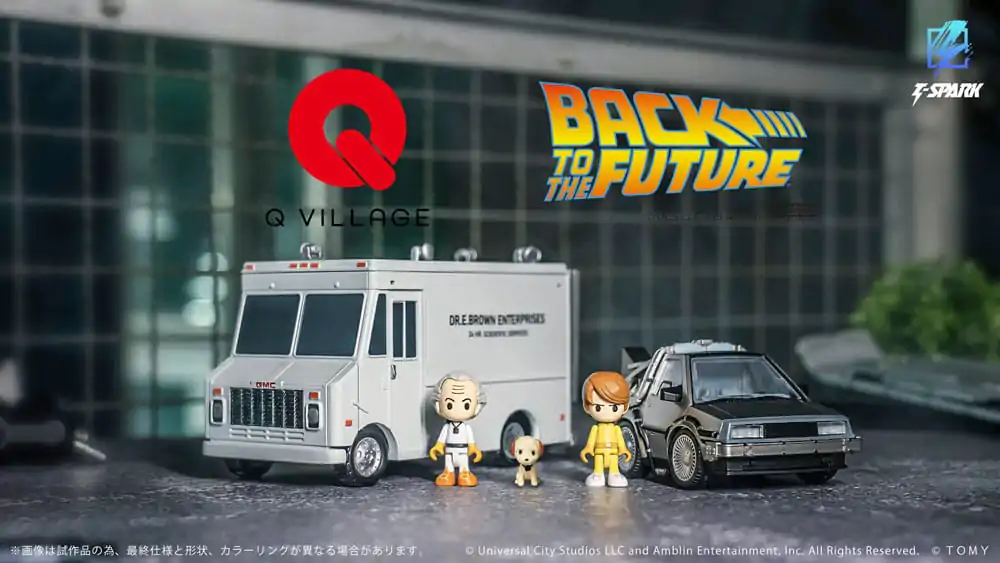 Back to the Future Q-Village Fahrzeuge mit Minifiguren Time Machine Deluxe Set 9 cm Produktfoto