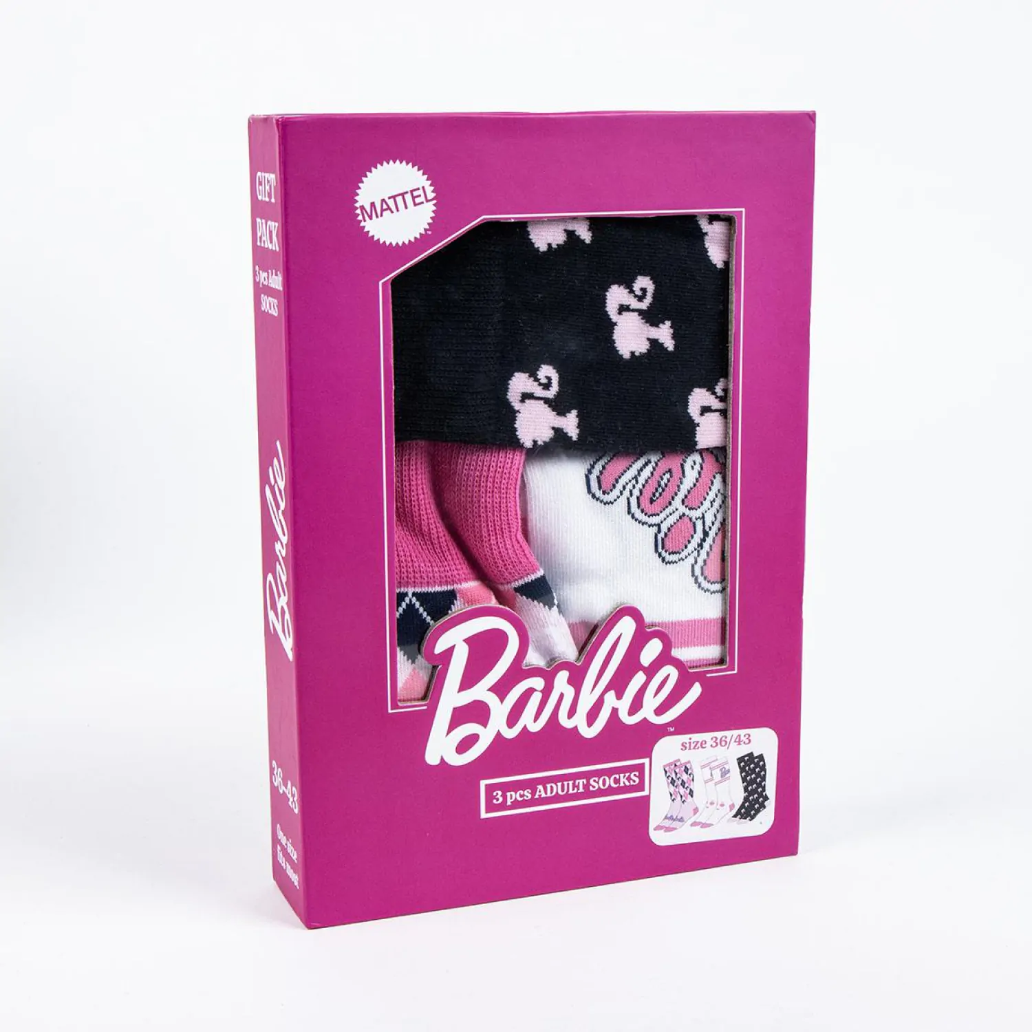 Barbie 3er Pack erwachsen Socken Produktfoto