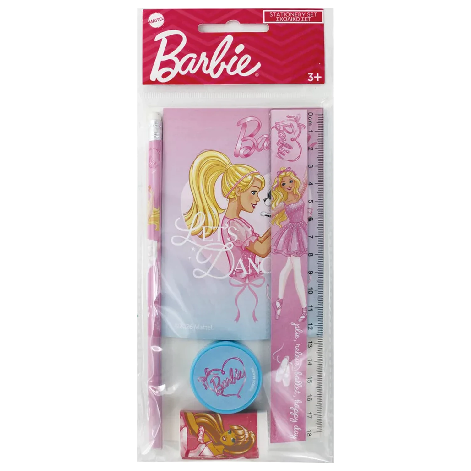 Barbie Ballerina Schreibwarenset 5-teilig Produktfoto