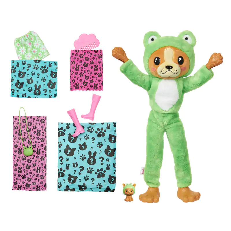 Barbie Chelsea Cutie Reveal Serie Costumes Dog Frog Puppe Produktfoto