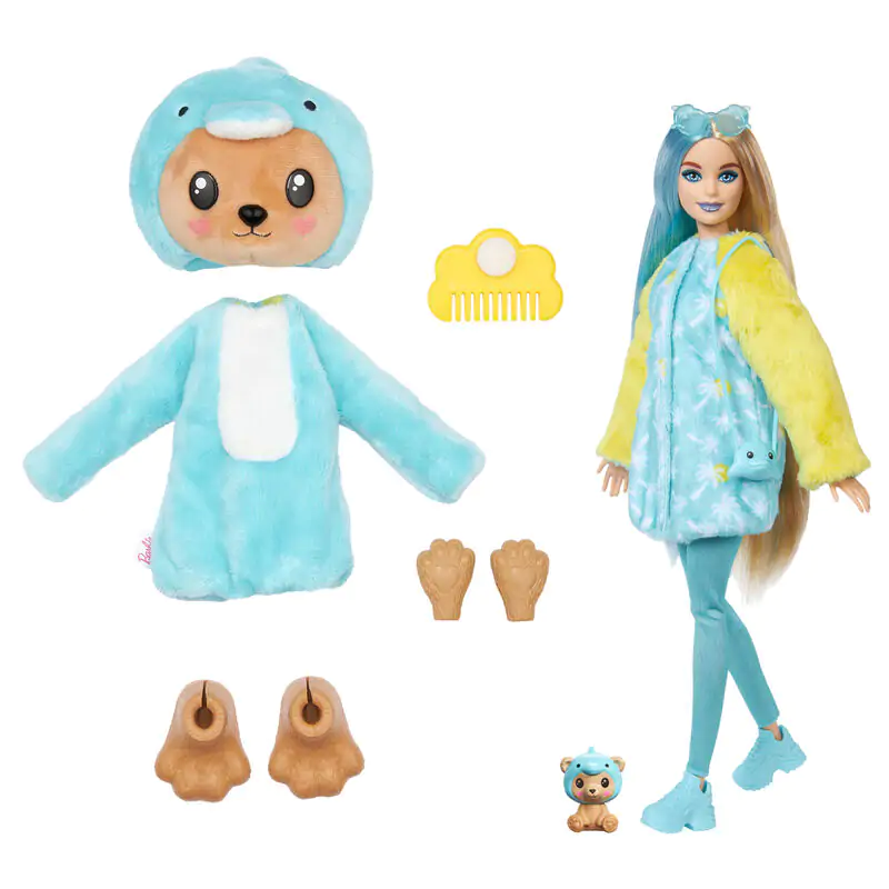 Barbie Chelsea Cutie Reveal Serie Costumes Dolphin Bear Puppe termékfotó