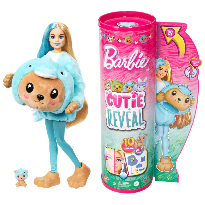 Barbie Chelsea Cutie Reveal Serie Costumes Dolphin Bear Puppe termékfotó