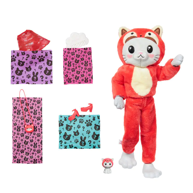 Barbie Chelsea Cutie Reveal Serie Costumes Red Panda Kitten Puppe Produktfoto