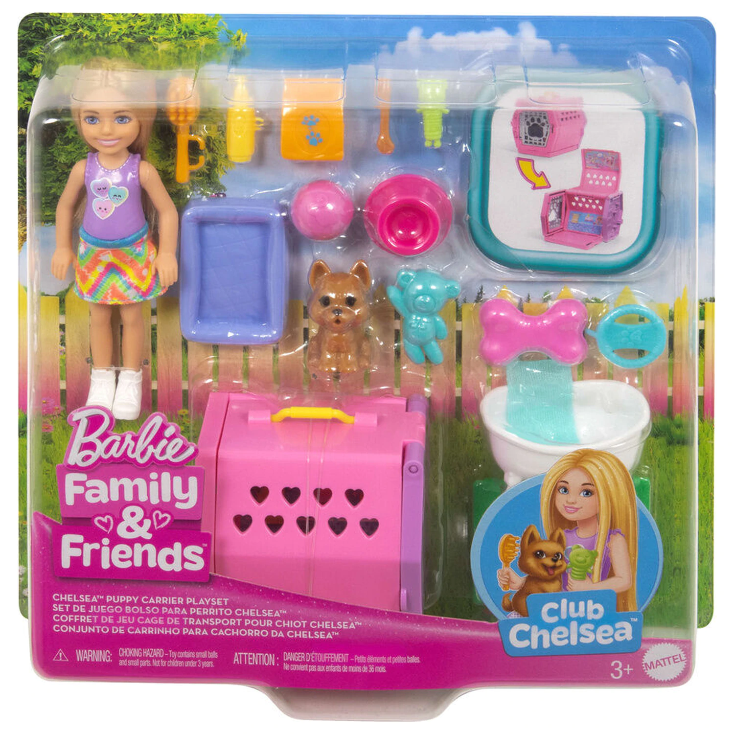 Barbie Hund & Transportkorb Chelsea Puppe Produktfoto
