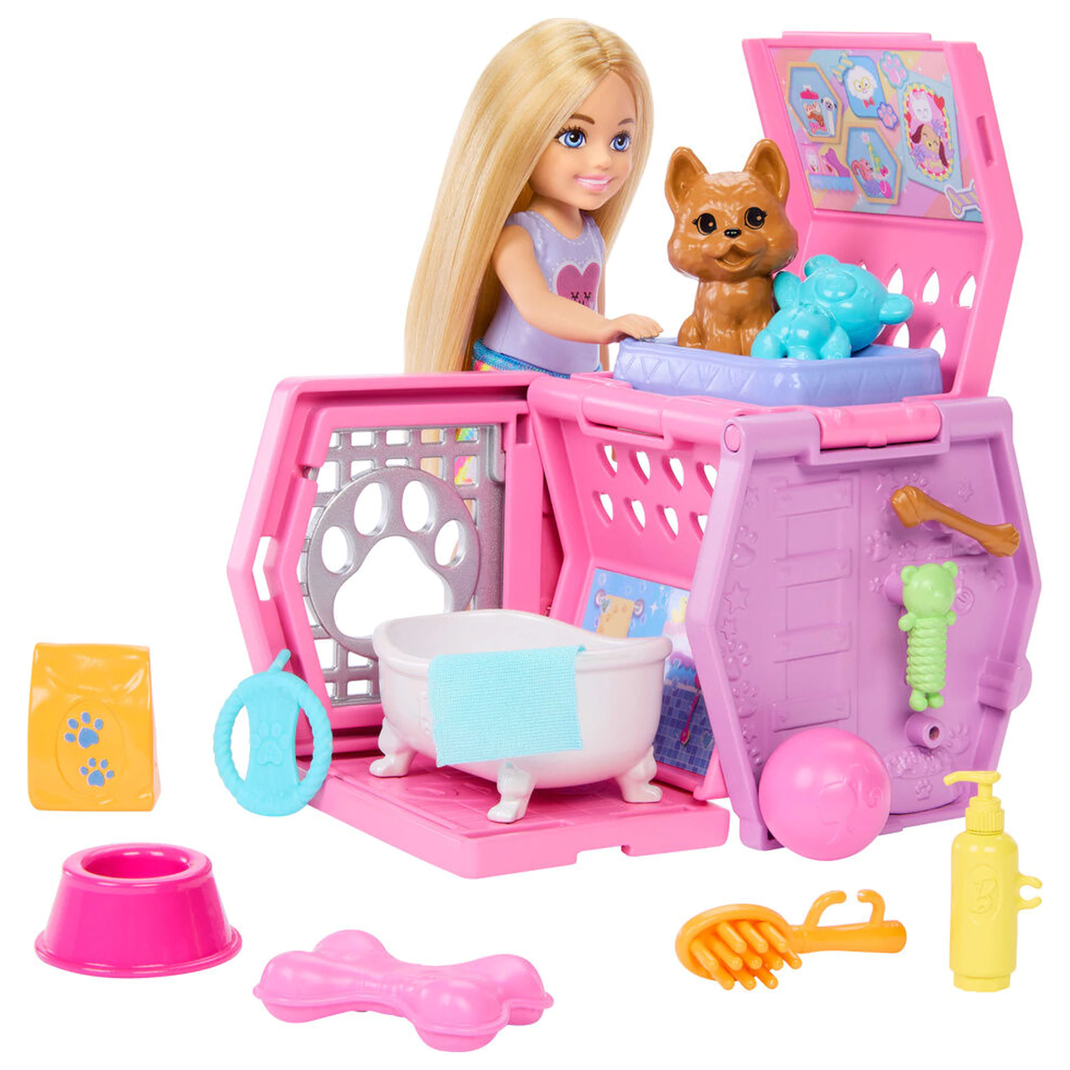 Barbie Hund & Transportkorb Chelsea Puppe Produktfoto
