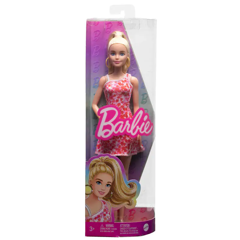 Barbie Fashionista Pink Flowers Dress Puppe termékfotó