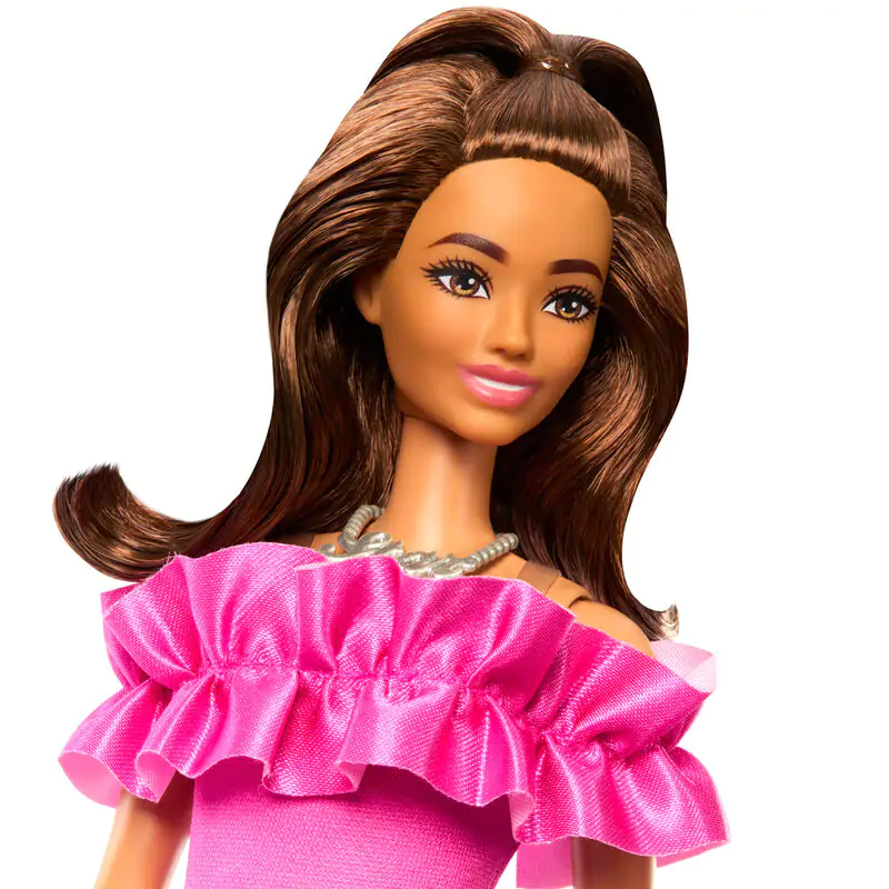 Barbie Fashionista Ruffled Pink Dress Puppe termékfotó
